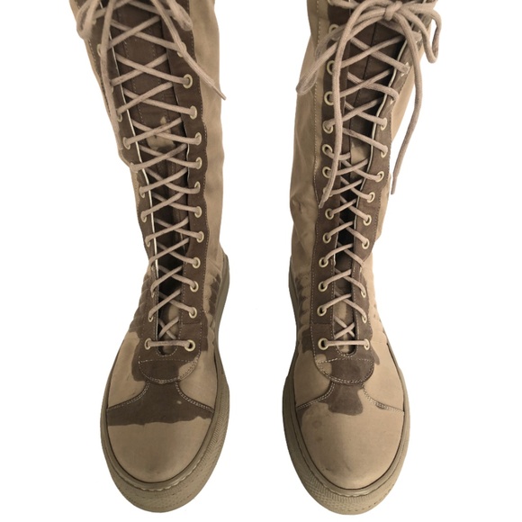 Jean Paul Gaultier Canvas Camouflage Combat Boots main image 9